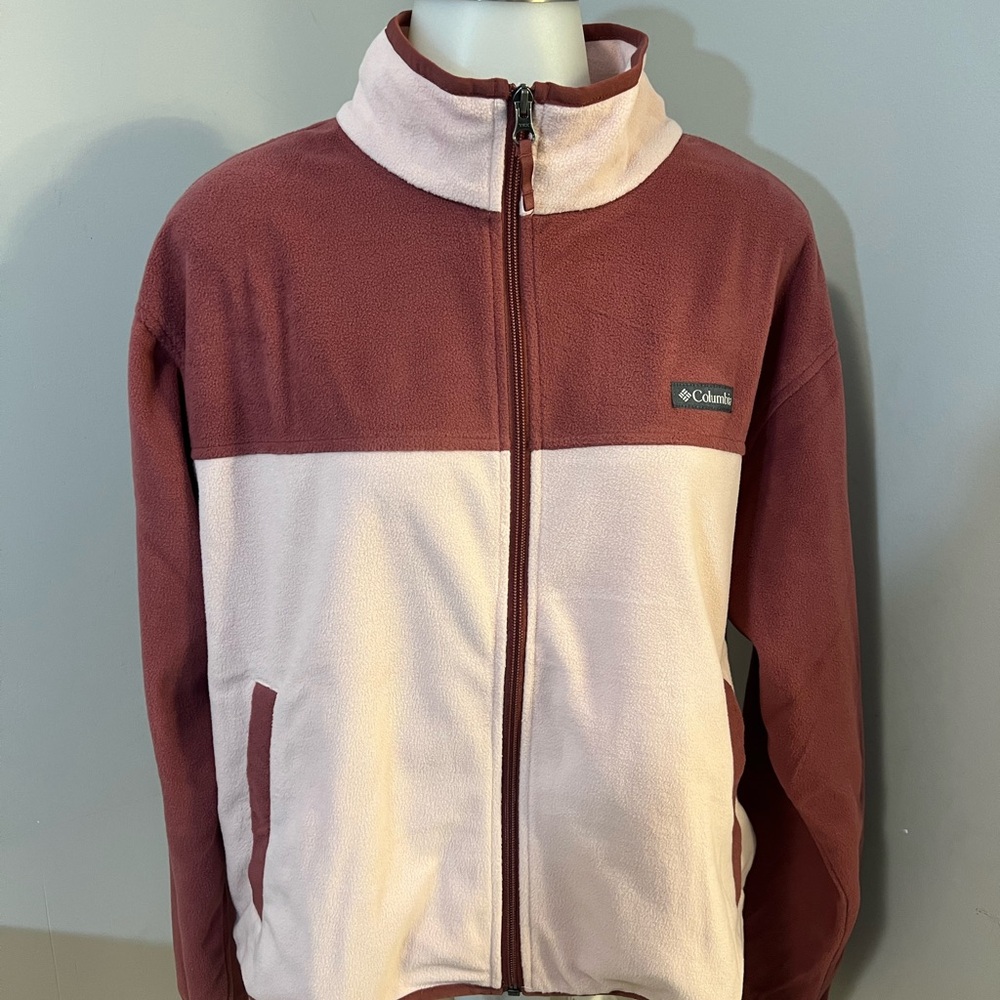 Columbia Boxy Brown and Pink Hoodie Relaxed Fit